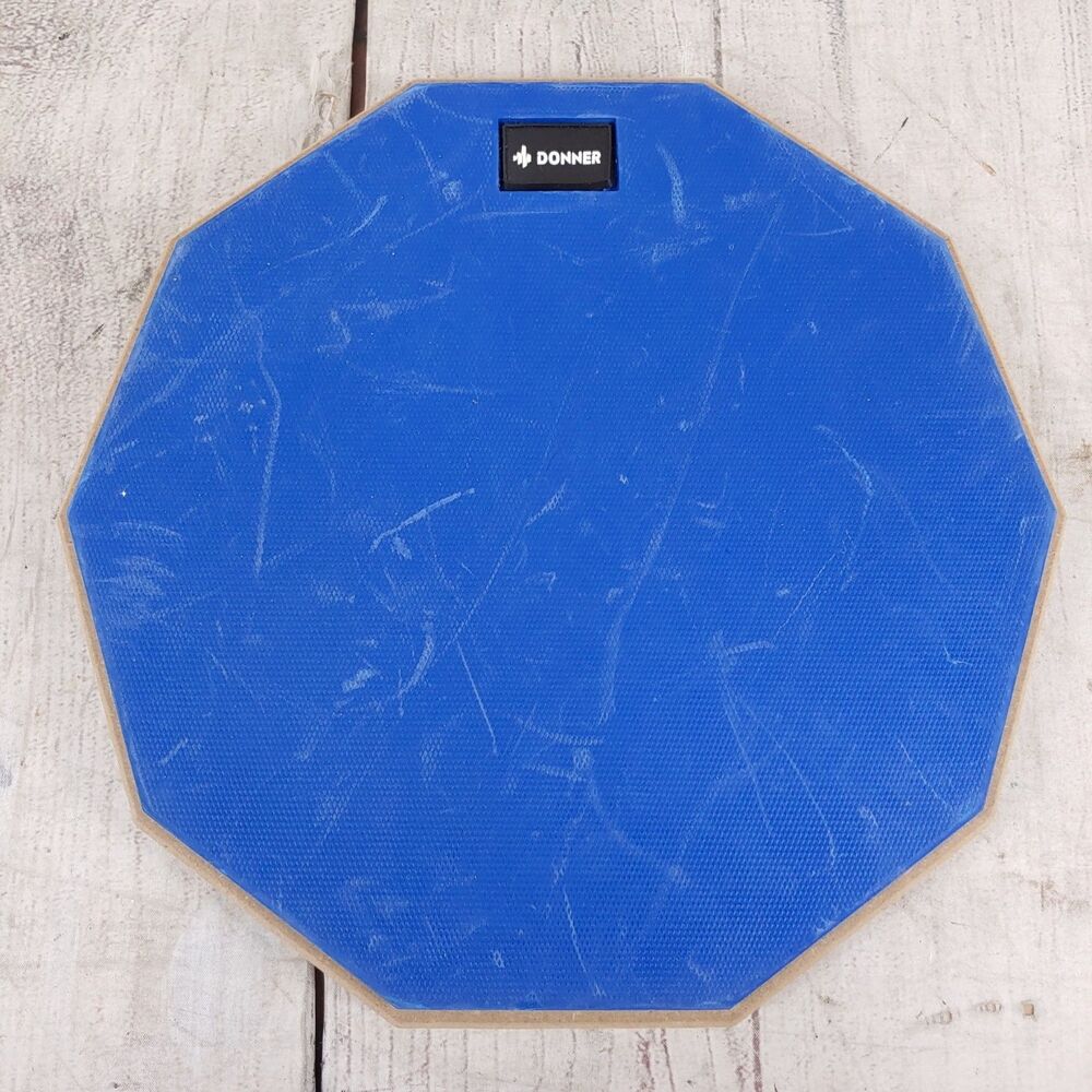 Donner  11” Drum Practice Pad - 2-Sided Blue Black QUIET - 11 inch Snare USED
